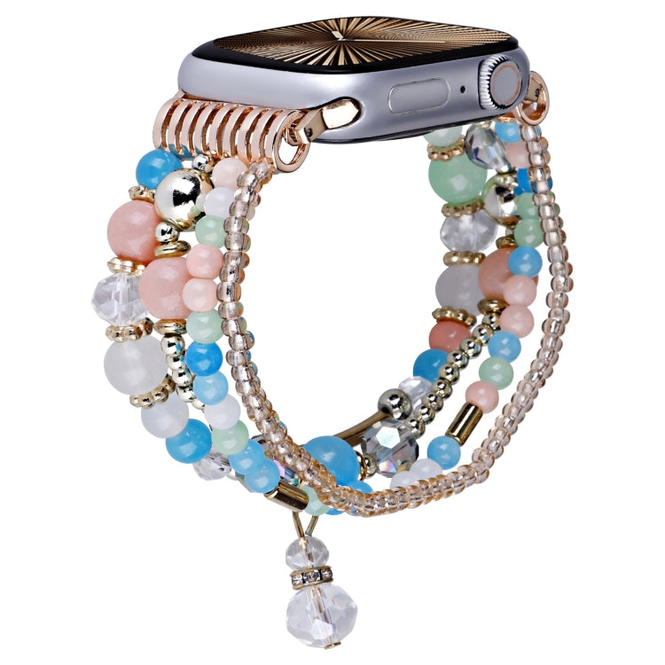 For Apple Watch 42mm / 41mm / 40mm / 38mm Four-row Copper Beads Chain Watch Band(Colorful) by bashfashion