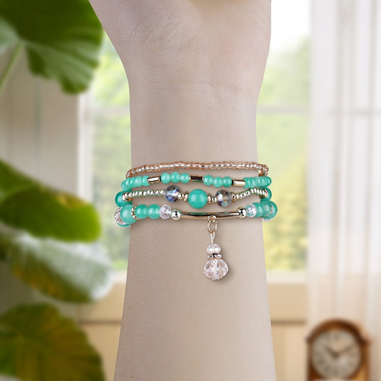 For Apple Watch 42mm / 41mm / 40mm / 38mm Four-row Copper Beads Chain Watch Band(Green) by bashfashion