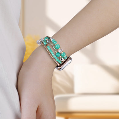 For Apple Watch 42mm / 41mm / 40mm / 38mm Four-row Copper Beads Chain Watch Band(Green) by bashfashion