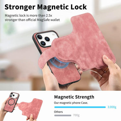 For iPhone 17 Pro Max CaseNeo MagSafe RFID Anti-theft Retro Leather Phone Case(Pink) by CaseNeo