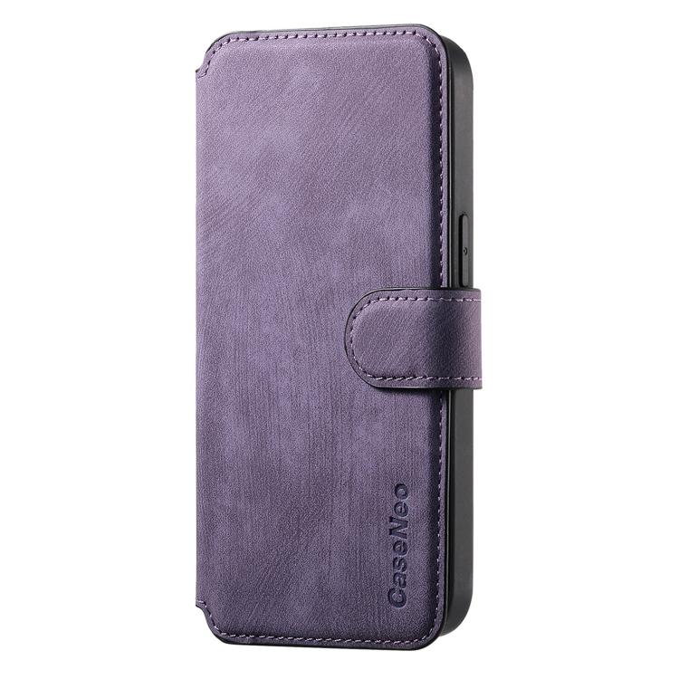 For iPhone 17 Pro Max CaseNeo MagSafe RFID Anti-theft Retro Leather Phone Case(Purple) by CaseNeo