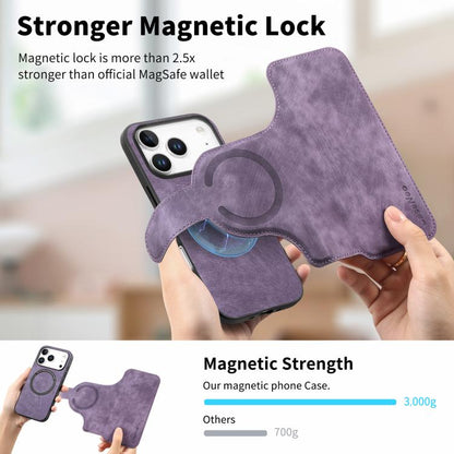 For iPhone 17 Pro Max CaseNeo MagSafe RFID Anti-theft Retro Leather Phone Case(Purple) by CaseNeo