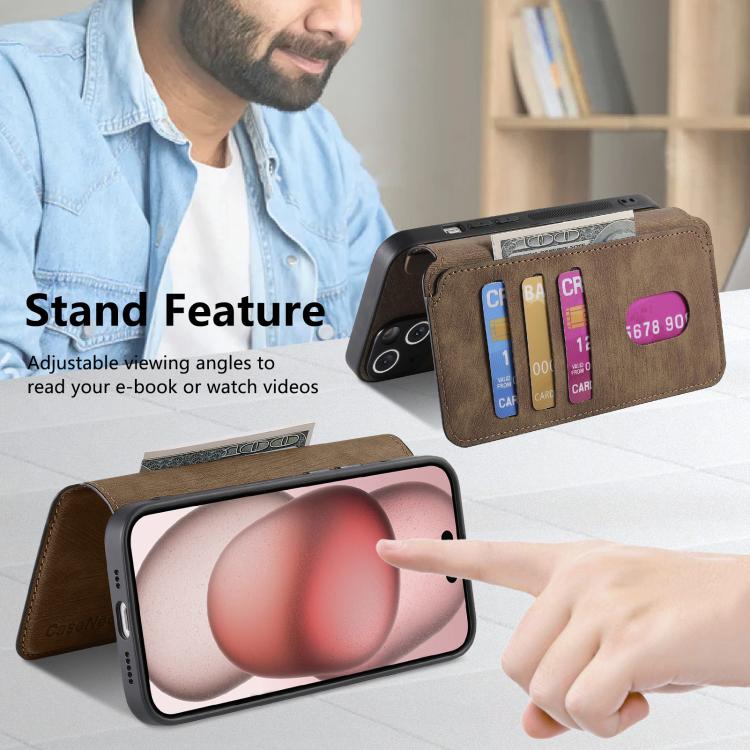 For iPhone 17 Pro CaseNeo MagSafe RFID Anti-theft Retro Leather Phone Case(Brown) by CaseNeo