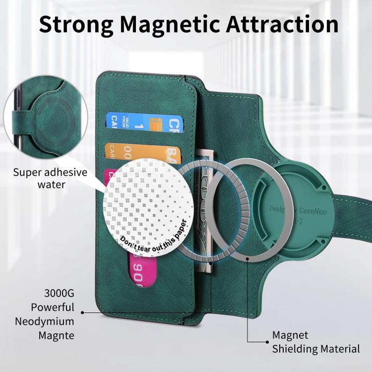 For iPhone 17 Pro CaseNeo MagSafe RFID Anti-theft Retro Leather Phone Case(Green) by CaseNeo