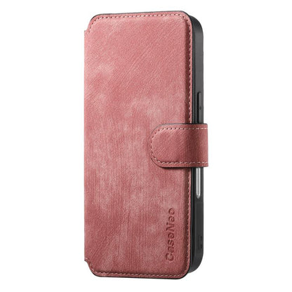For iPhone 17 CaseNeo MagSafe RFID Anti-theft Retro Leather Phone Case(Pink) by CaseNeo