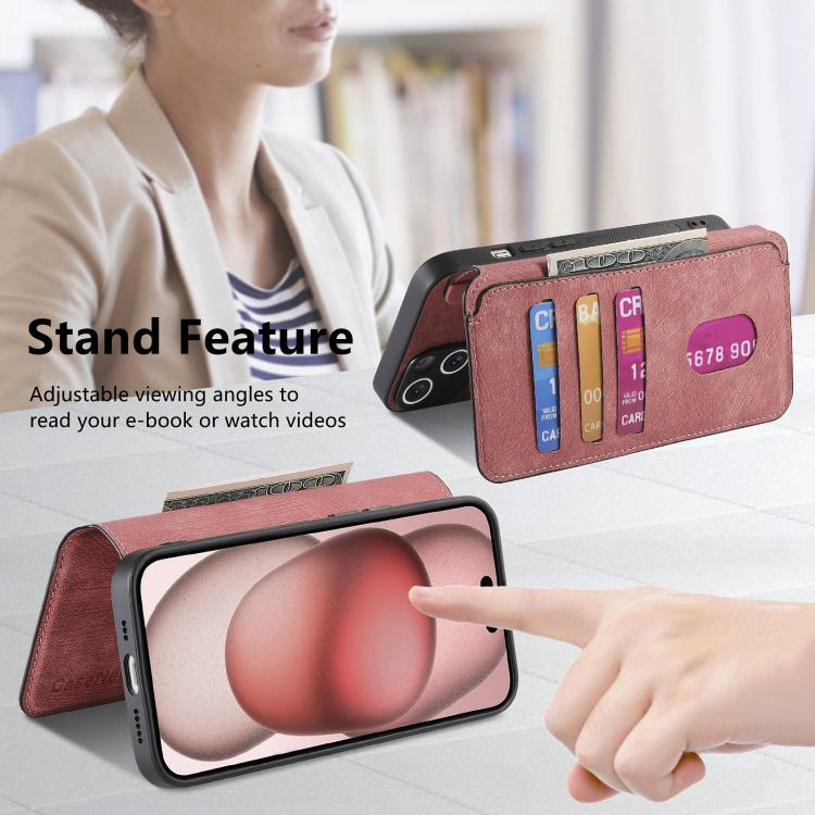 For iPhone 17 CaseNeo MagSafe RFID Anti-theft Retro Leather Phone Case(Pink) by CaseNeo