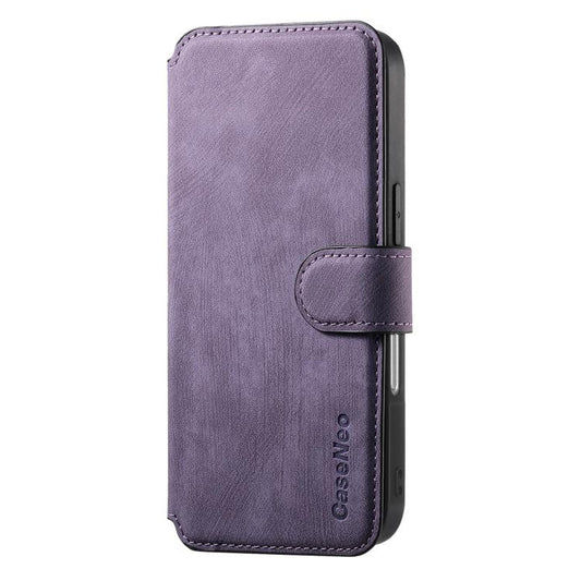 For iPhone 17 CaseNeo MagSafe RFID Anti-theft Retro Leather Phone Case(Purple) by CaseNeo