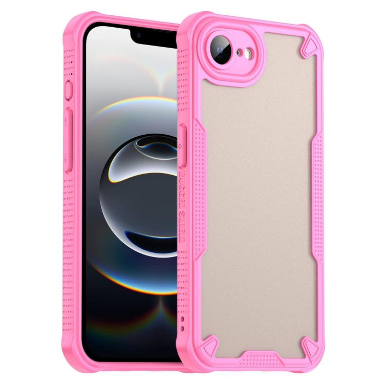 For iPhone 16e Armor Glaze PC Hybrid TPU Phone Case(Pink) by bashfashion