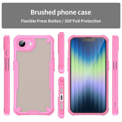 For iPhone 16e Armor Glaze PC Hybrid TPU Phone Case(Pink) by bashfashion