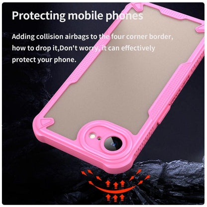 For iPhone 16e Armor Glaze PC Hybrid TPU Phone Case(Pink) by bashfashion