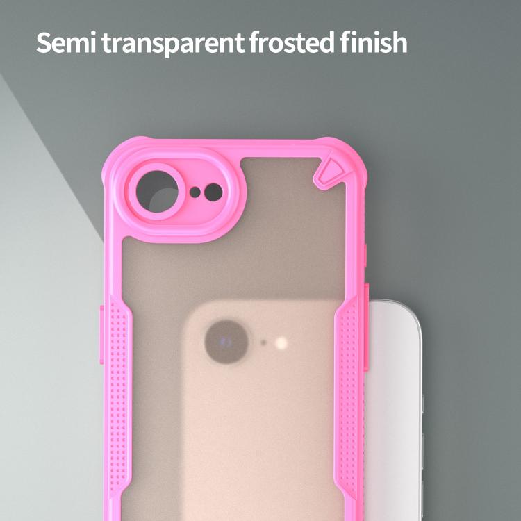 For iPhone 16e Armor Glaze PC Hybrid TPU Phone Case(Pink) by bashfashion