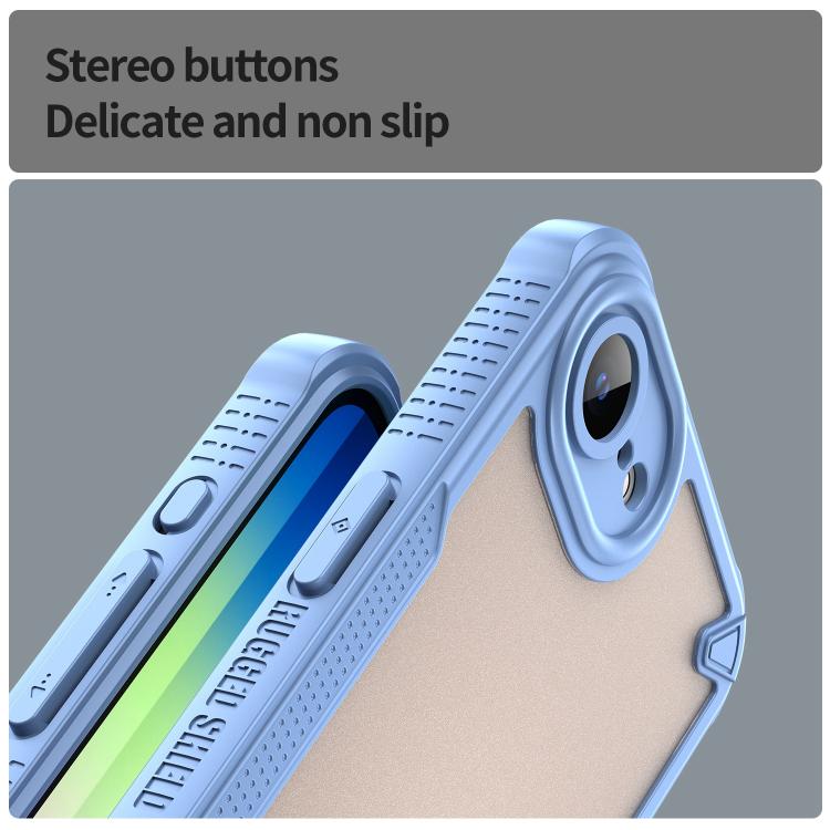 For iPhone 16e Armor Glaze PC Hybrid TPU Phone Case(Blue) by bashfashion