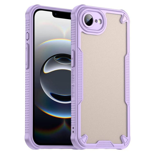 For iPhone 16e Armor Glaze PC Hybrid TPU Phone Case(Purple) by bashfashion
