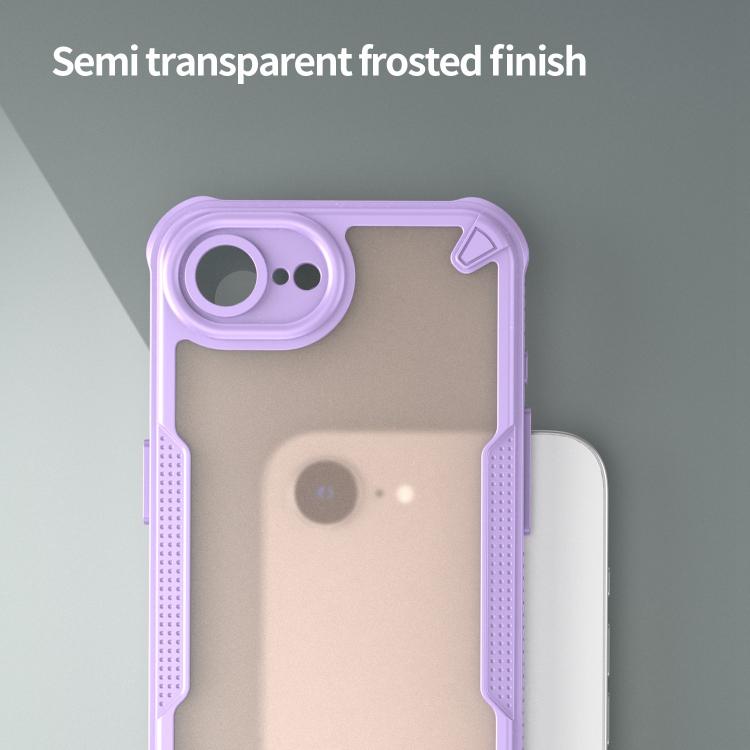 For iPhone 16e Armor Glaze PC Hybrid TPU Phone Case(Purple) by bashfashion