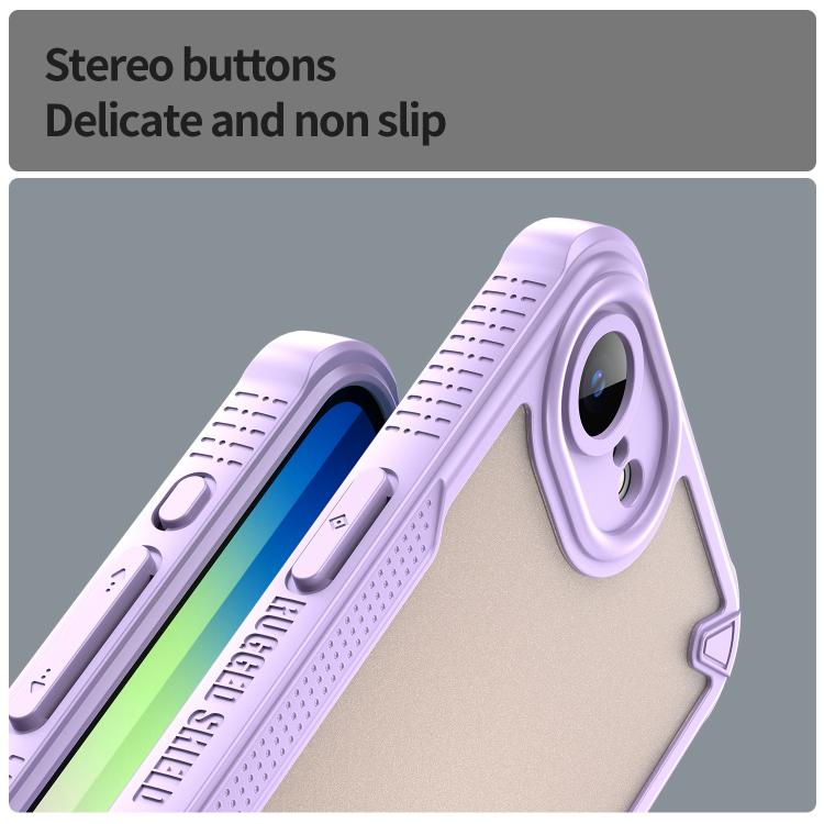 For iPhone 16e Armor Glaze PC Hybrid TPU Phone Case(Purple) by bashfashion