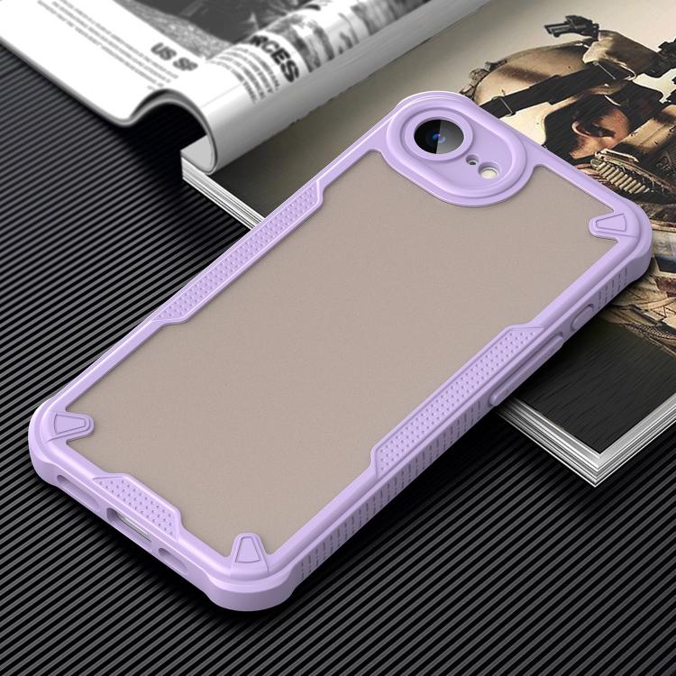 For iPhone 16e Armor Glaze PC Hybrid TPU Phone Case(Purple) by bashfashion