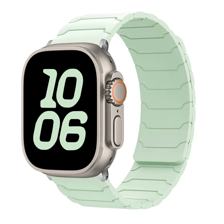 For Apple Watch 42mm / 41mm / 40mm / 38mm Magnetic Silicone Watch Band(Light Mint) by bashfashion