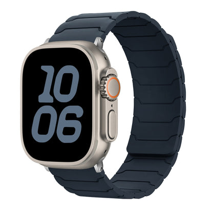 For Apple Watch 42mm / 41mm / 40mm / 38mm Magnetic Silicone Watch Band(Midnight Color) by bashfashion