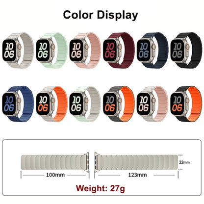 For Apple Watch 46mm / 49mm / 45mm / 44mm Magnetic Silicone Watch Band(Starlight) by bashfashion