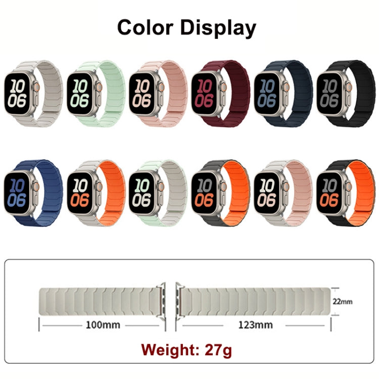 For Apple Watch 42mm / 41mm / 40mm / 38mm Magnetic Silicone Watch Band(Wine Red) by bashfashion