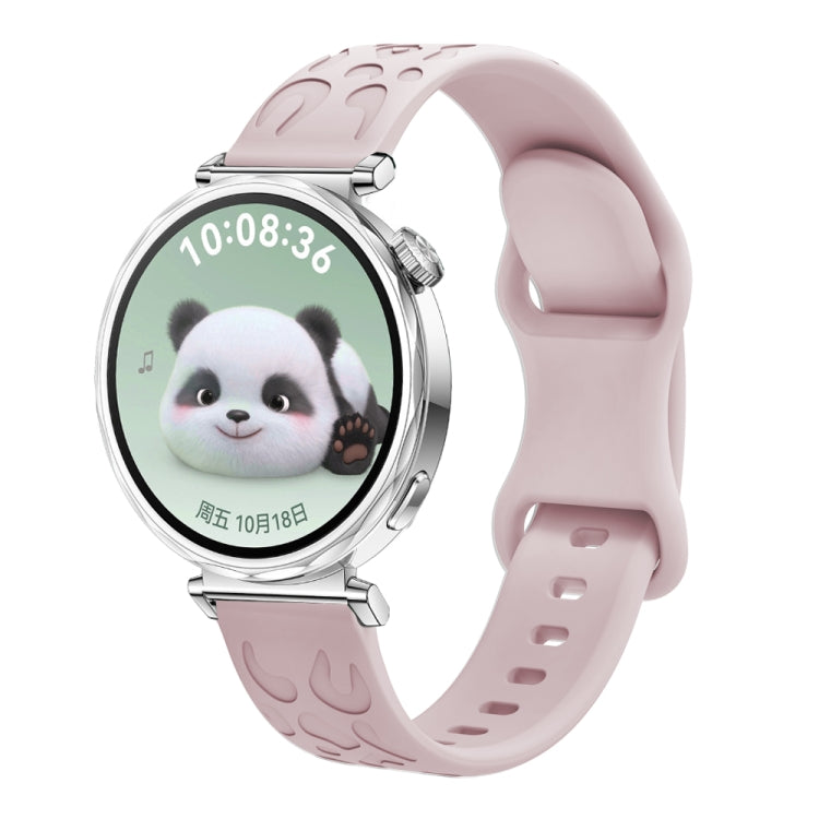 For Huawei Watch GT 5 41mm Leopard Embossed Silicone Watch Band(Pink) by bashfashion