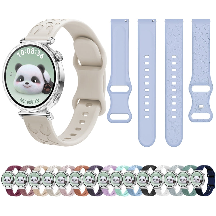 For Huawei Watch GT 5 41mm Leopard Embossed Silicone Watch Band(Pink) by bashfashion