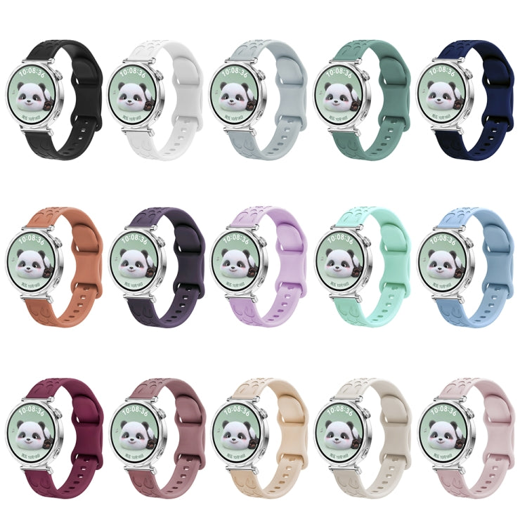 For Huawei Watch GT 5 41mm Leopard Embossed Silicone Watch Band(Pink) by bashfashion