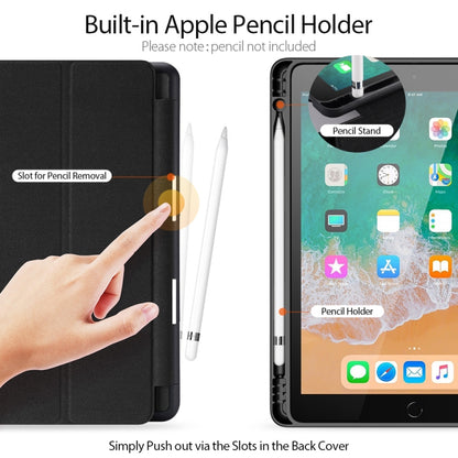 For iPad 9.7 inch(2017)/9.7 inch(2018)/iPad 6 DUX DUCIS Domo Series Horizontal Flip Magnetic PU Leather Case with Three-folding Holder & Pen Slot(Black) by DUX DUCIS