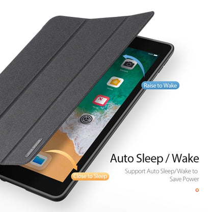 For iPad 9.7 inch(2017)/9.7 inch(2018)/iPad 6 DUX DUCIS Domo Series Horizontal Flip Magnetic PU Leather Case with Three-folding Holder & Pen Slot(Black) by DUX DUCIS