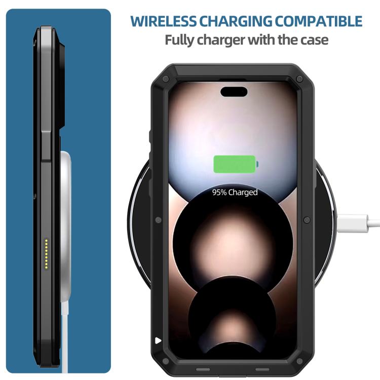 For iPhone 17 Pro RedPepper Triple-proof Metal Phone Case(Black) by RedPepper