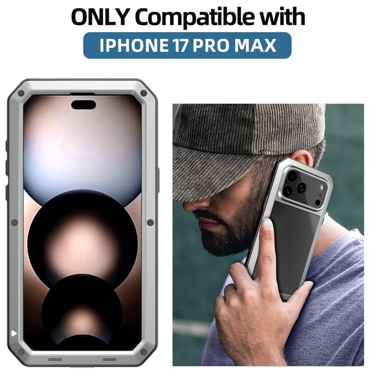 For iPhone 17 Pro RedPepper Triple-proof Metal Phone Case(Silver) by RedPepper