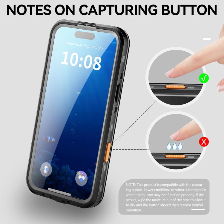 For iPhone 17 Pro Max RedPepper Transparent Dot IP68 Waterproof Triple-proof MagSafe Phone Case(Black Dark Grey) by RedPepper