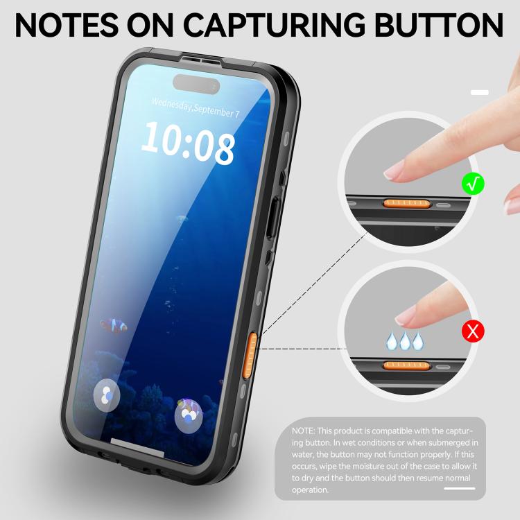 For iPhone Air RedPepper Transparent Dot IP68 Waterproof Triple-proof MagSafe Phone Case(Black Dark Grey) by RedPepper