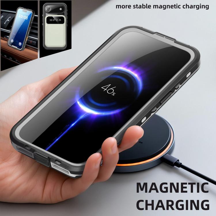 For iPhone Air RedPepper Transparent Dot IP68 Waterproof Triple-proof MagSafe Phone Case(Black Dark Grey) by RedPepper