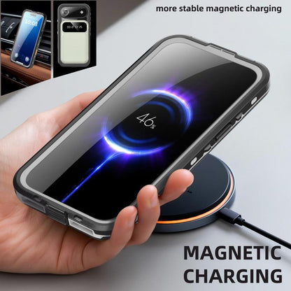 For iPhone Air RedPepper Transparent Dot IP68 Waterproof Triple-proof MagSafe Phone Case(Black Dark Grey) by RedPepper