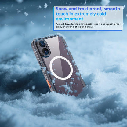 For iPhone 17 RedPepper Transparent Dot IP68 Waterproof Triple-proof MagSafe Phone Case(Black Dark Grey) by RedPepper