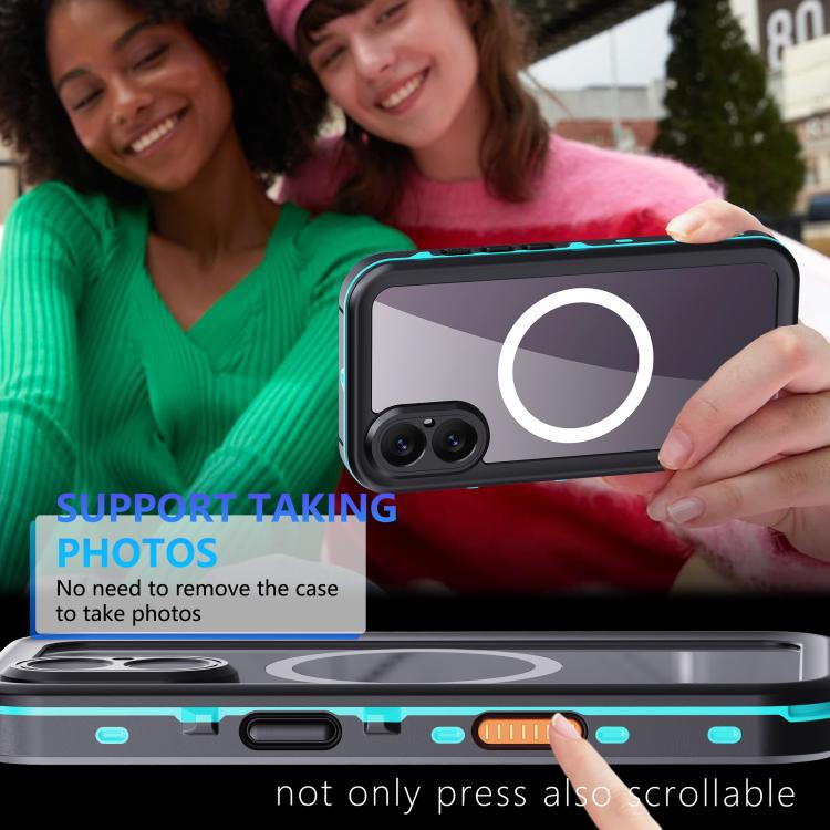 For iPhone 17 RedPepper Transparent Dot IP68 Waterproof Triple-proof MagSafe Phone Case(Black Dark Grey) by RedPepper