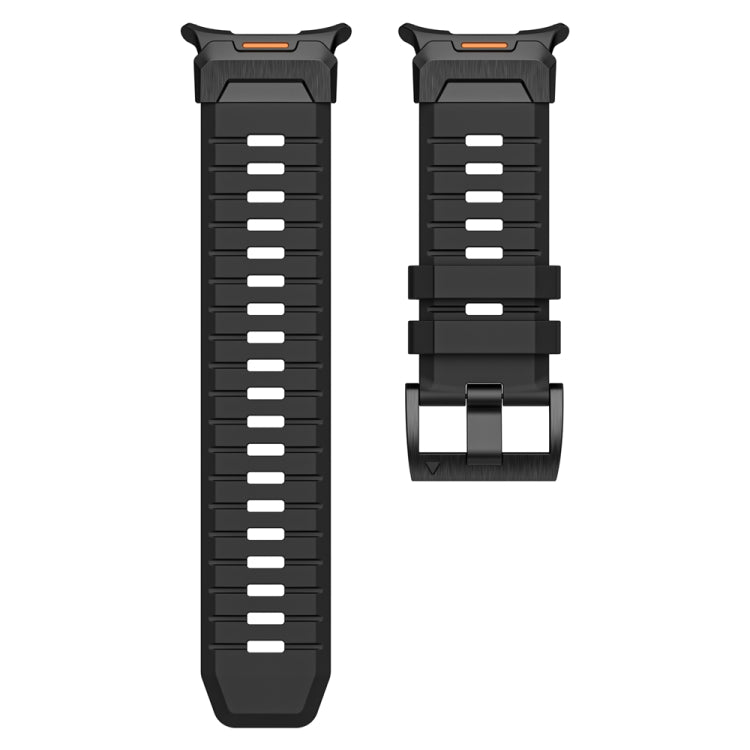 For Samsung Galaxy Watch Ultra 47mm / Ultra 2025 Steel Buckle Fluororubber Watch Band(Black) by bashfashion
