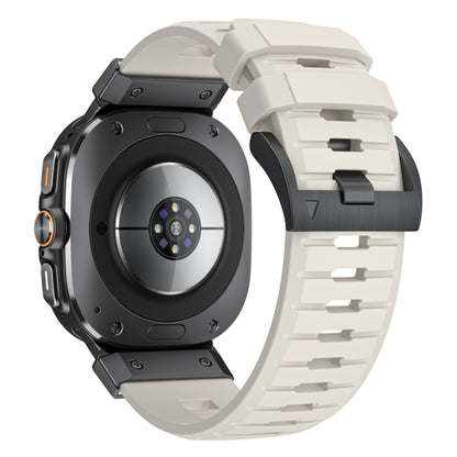 For Samsung Galaxy Watch Ultra 47mm / Ultra 2025 Steel Buckle Fluororubber Watch Band(Black Starlight) by bashfashion