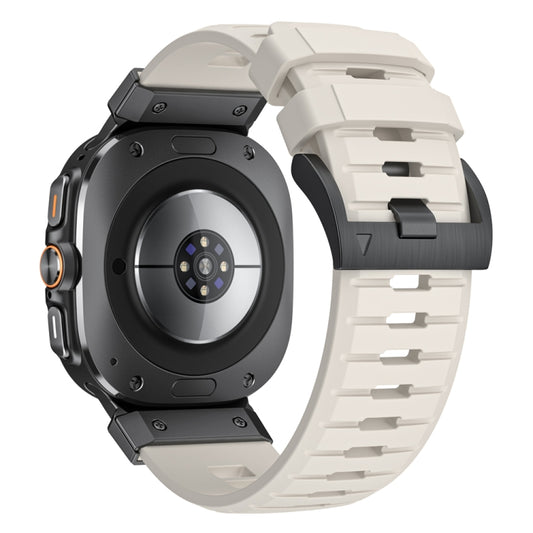 For Samsung Galaxy Watch Ultra 47mm / Ultra 2025 Steel Buckle Fluororubber Watch Band(Black Starlight) by bashfashion