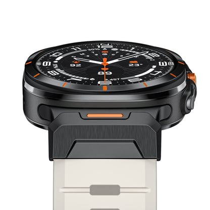 For Samsung Galaxy Watch Ultra 47mm / Ultra 2025 Steel Buckle Fluororubber Watch Band(Black Starlight) by bashfashion