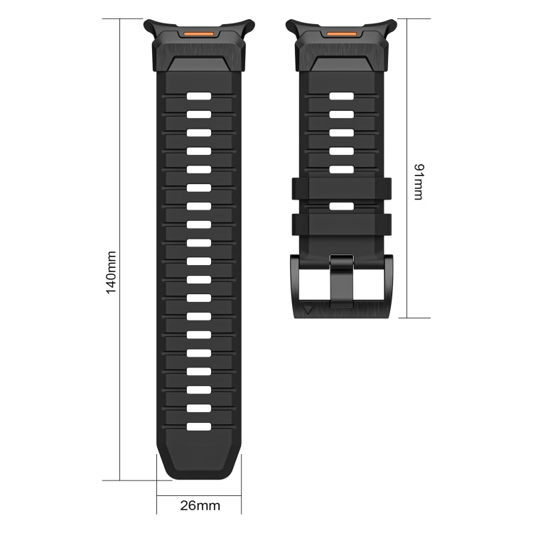 For Samsung Galaxy Watch Ultra 47mm / Ultra 2025 Steel Buckle Fluororubber Watch Band(Black) by bashfashion