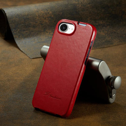 For iPhone 16e Fierre Shann 64 Texture Vertical Flip PU Leather Phone Case(Red) by FIERRE SHANN