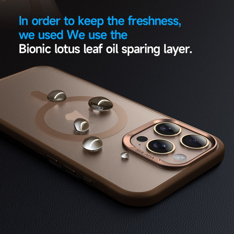 For iPhone 15 Pro Max SULADA Light Sand MagSafe Magnetic PC Hybrid TPU Phone Case(Black) by SULADA