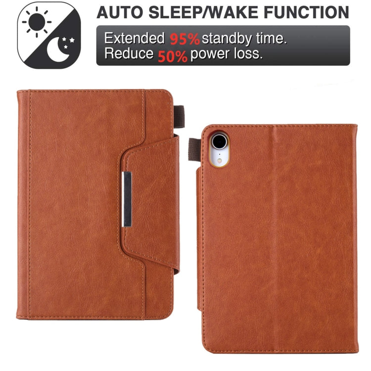 For iPad mini 6 / mini 2024 Hardware Buckle Smart Leather Tablet Case(Brown) by bashfashion
