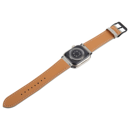 For Apple Watch 46mm / 49mm / 45mm / 44mm Plaid Buckle Microfiber Leather Watch Band(Grey) by bashfashion