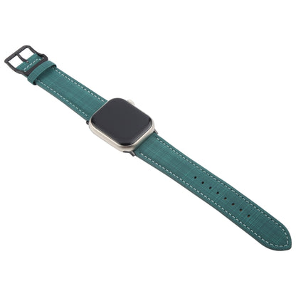 For Apple Watch 42mm / 41mm / 40mm / 38mm Plaid Buckle Microfiber Leather Watch Band(Green) by bashfashion