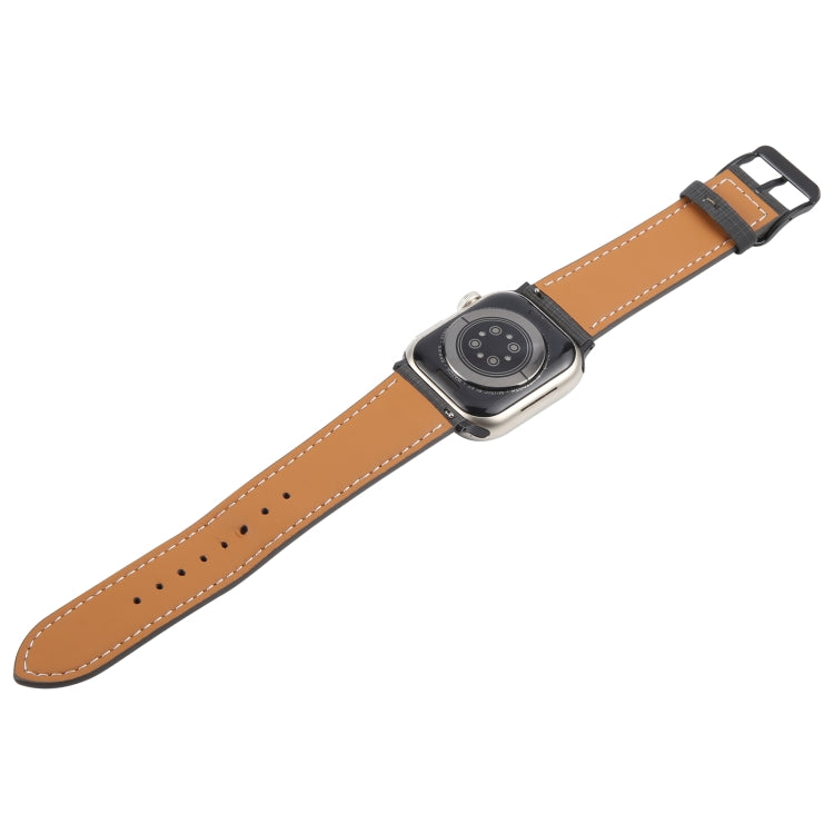 For Apple Watch 42mm / 41mm / 40mm / 38mm Plaid Buckle Microfiber Leather Watch Band(Black) by bashfashion