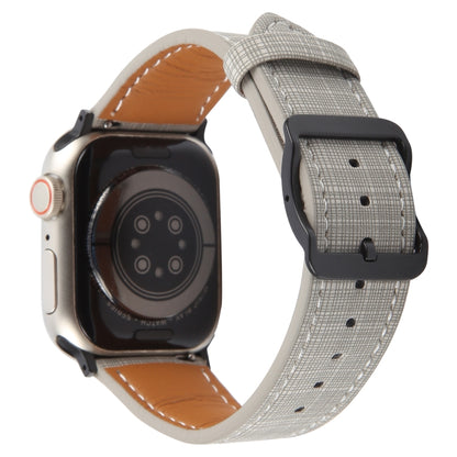 For Apple Watch 42mm / 41mm / 40mm / 38mm Plaid Buckle Microfiber Leather Watch Band(Grey) by bashfashion