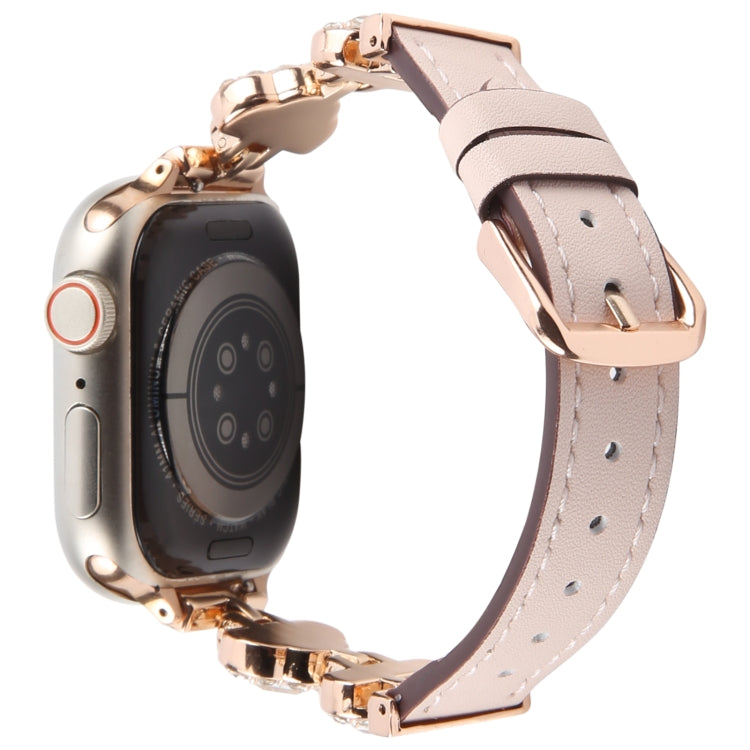 For Apple Watch 46mm / 49mm / 45mm / 44mm Microfiber Leather Diamond Slim Watch Band(Pink) by bashfashion